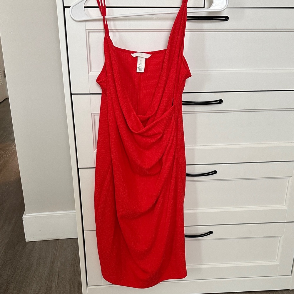 H&M Vibrant Red Midi Dress